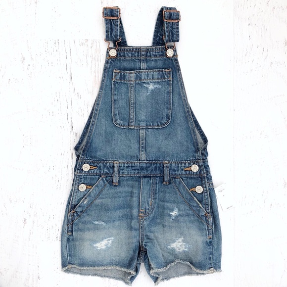 girls denim overall shorts